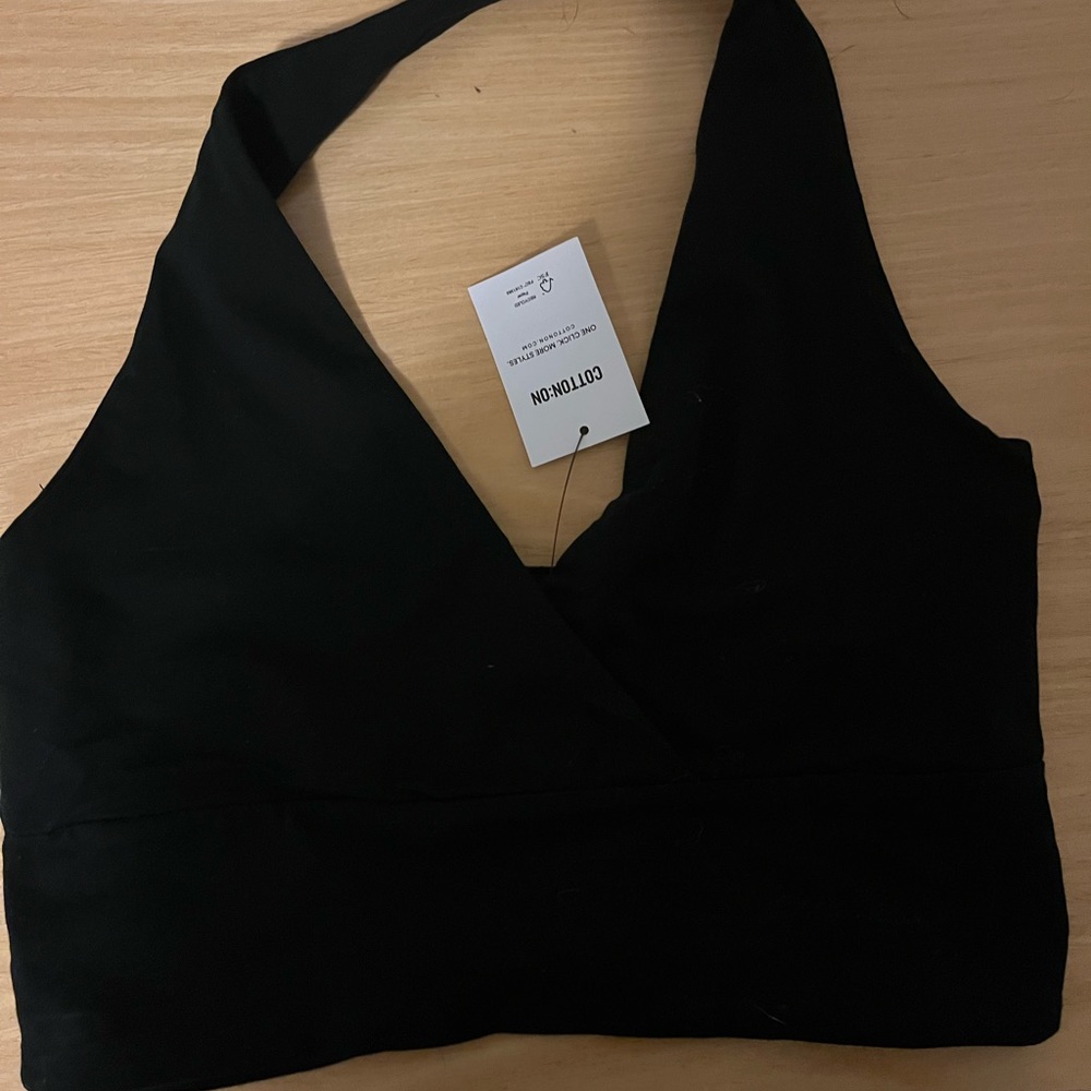 New with tags black halter top